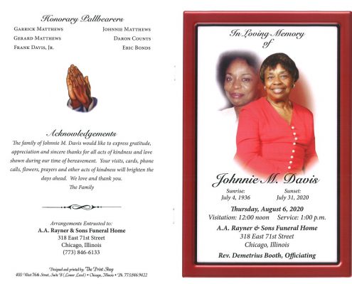 Johnnie M Davis Obituary