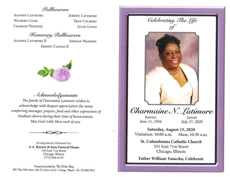 Charmaine N Latimore Obituary | AA Rayner and Sons Funeral Homes