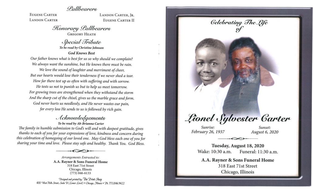 Lionel S Carter Obituary
