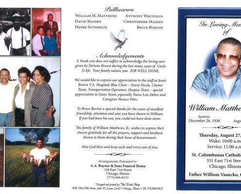 William Matthews Jr Obituary