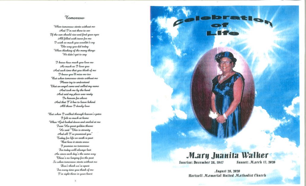 Mary J Walker Obituary