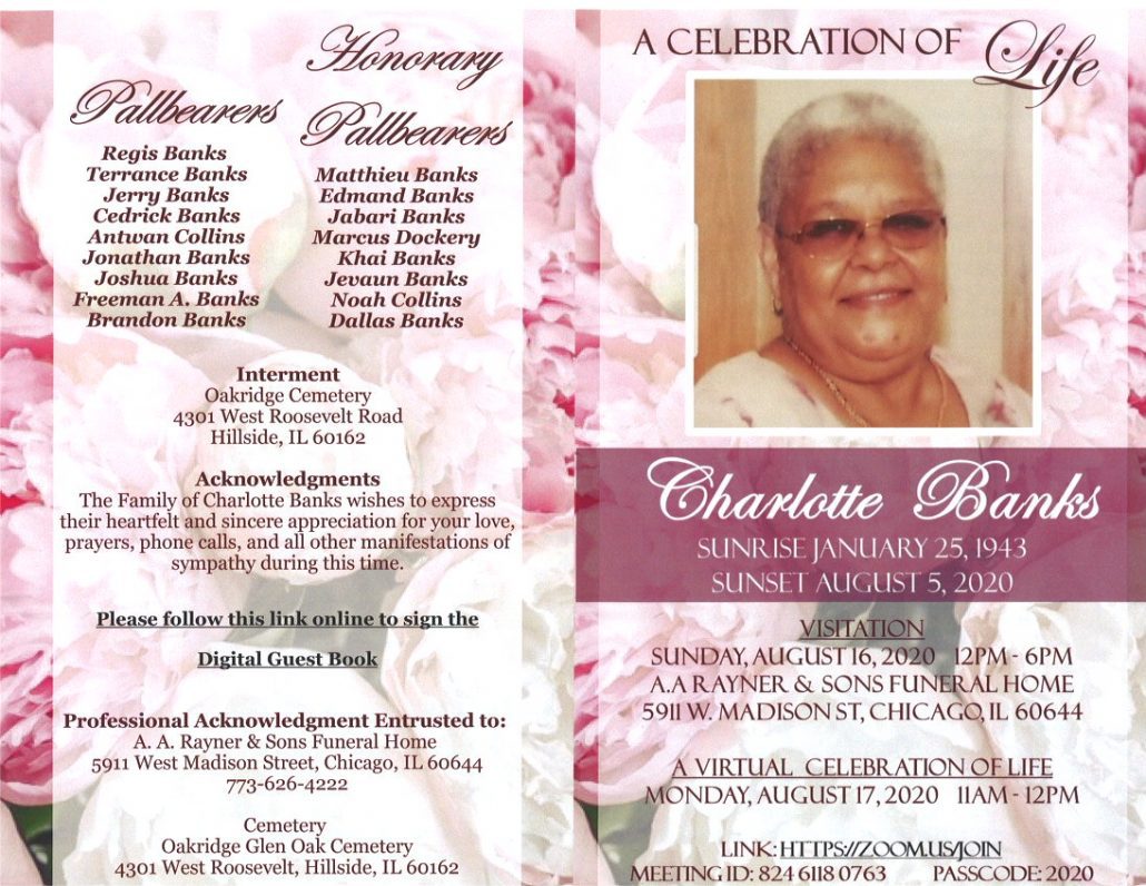 Charlotta Banks Obituary