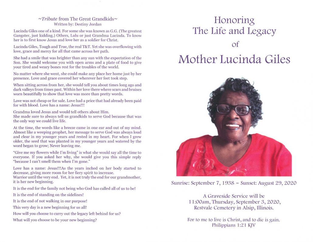 Lucinda Giles Obituary