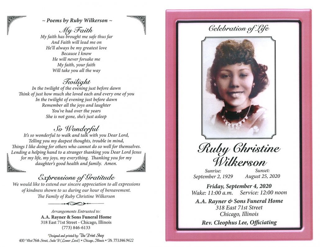 Ruby C Wilkerson Obituary