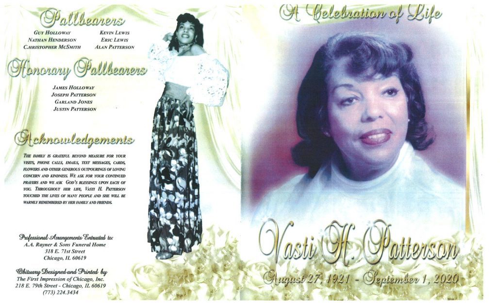 Vasti H Patterson Obituary