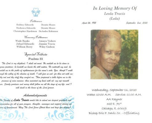 Leola Travis Obituary