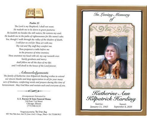 Katherine A Kilpatrick Harding Obituary