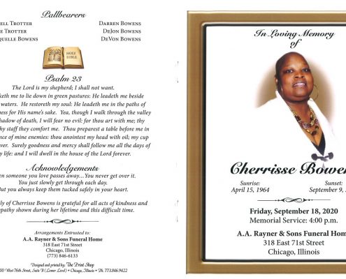 Cherrisse Bowens Obituary