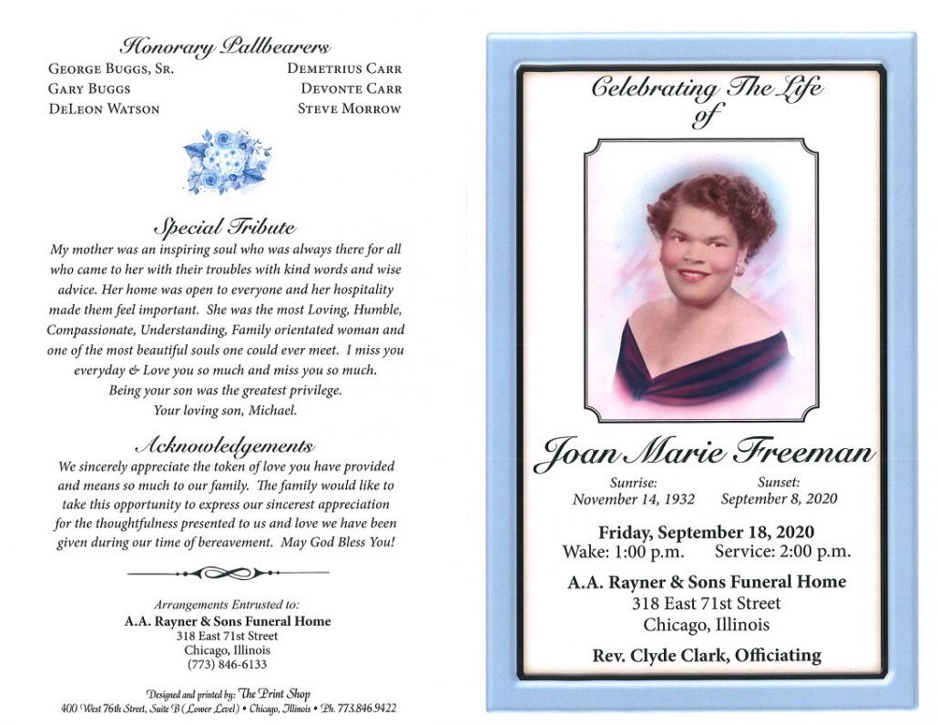 Joan M Freeman Obituary