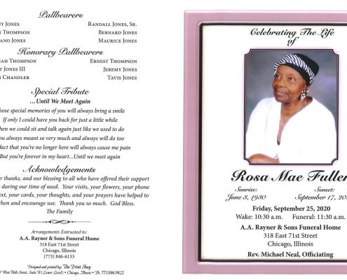 Rosa M Fuller Obituary