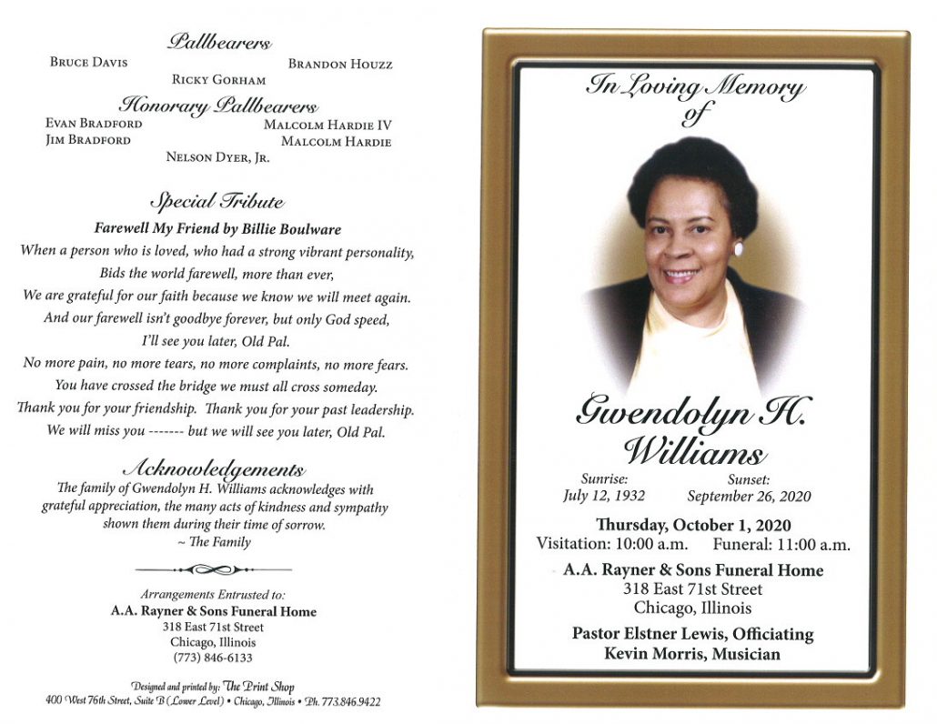 Gwendolyn Williams Obituary