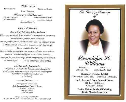 Gwendolyn Williams Obituary