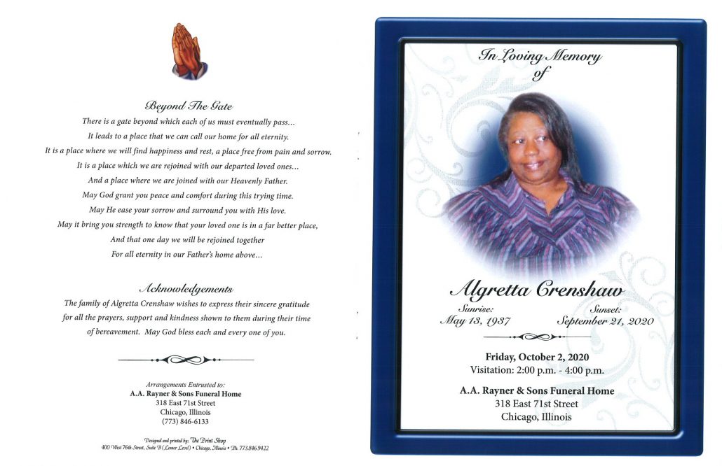 Algretta Crenshaw Obituary