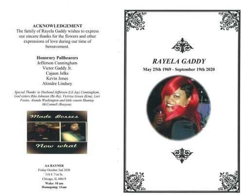 Rayela Gaddy Obituary