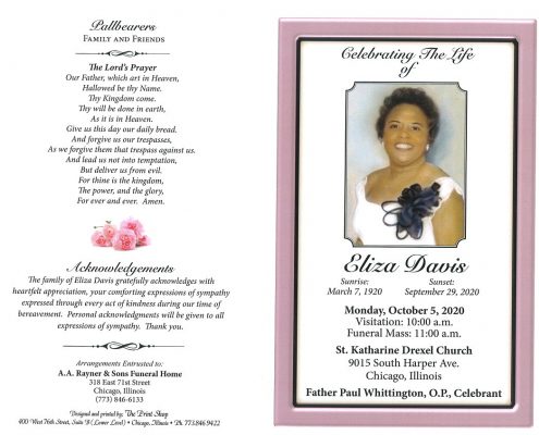 Eliza Davis Obituary