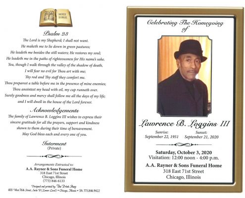 Lawrence B Loggins III Obituary