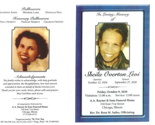 Sheila O Levi Obituary