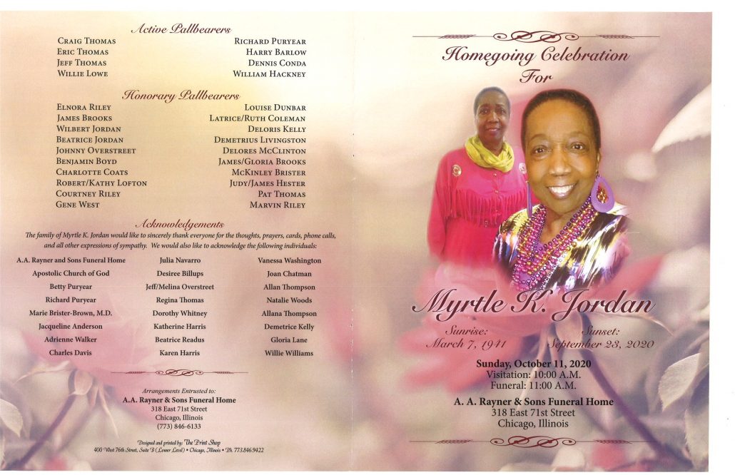 Myrtle K Jordan Obituary