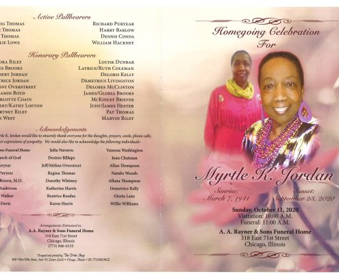 Myrtle K Jordan Obituary