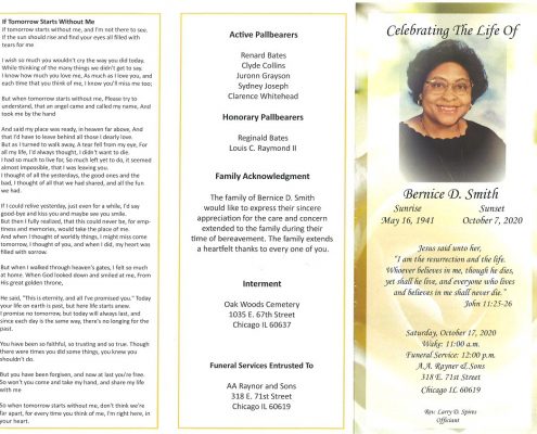 Bernice D Smith Obituary