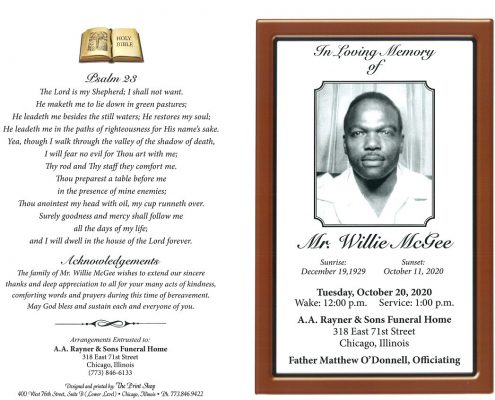 Mr Willie McGee Obituary