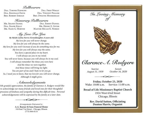 Clarence A Rodgers Obituary