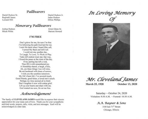 Cleveland James Obituary