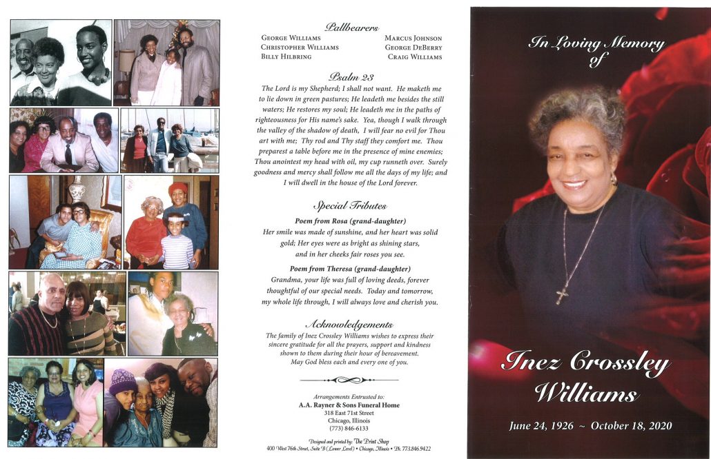 Inez G Williams Obituary