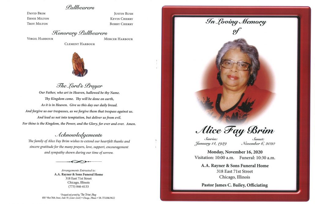 Alice F Brim Obituary
