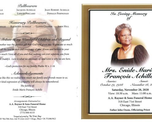 Enide M Francois Achille Obituary