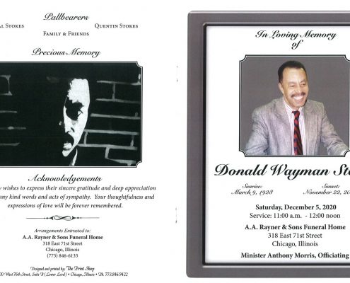 Donald W Stokes Obituary