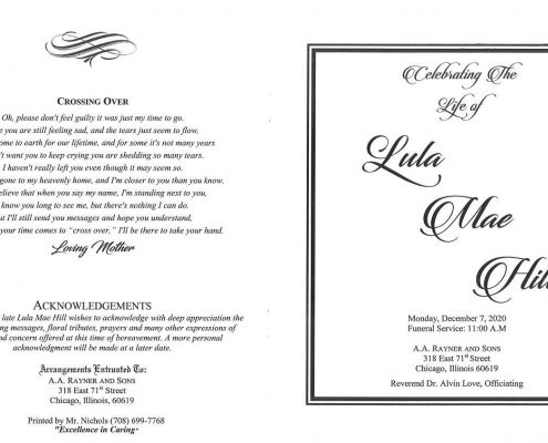 Lula Mae Hill Obituary