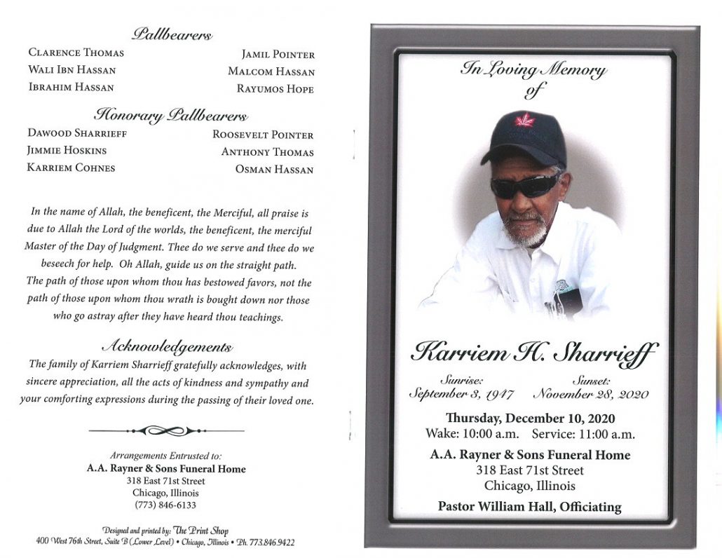 Karriem H Sharrieff Obituary