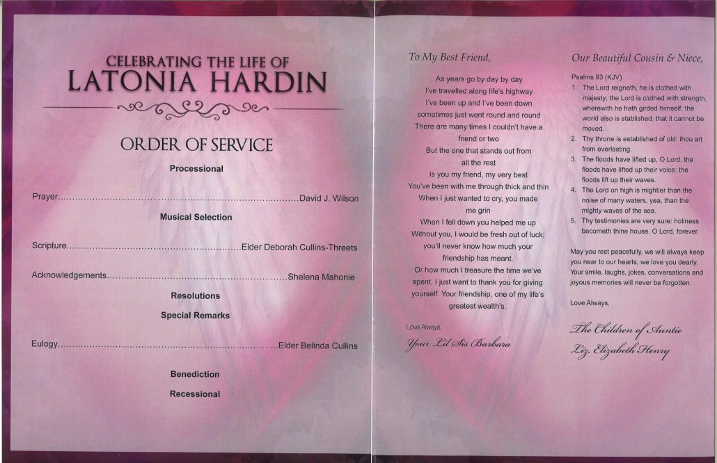 Latonia Hardin Obituary AA Rayner and Sons Funeral Homes