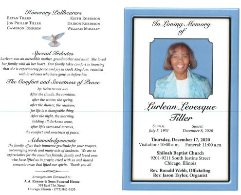 Lurlean L Tiller Obituary