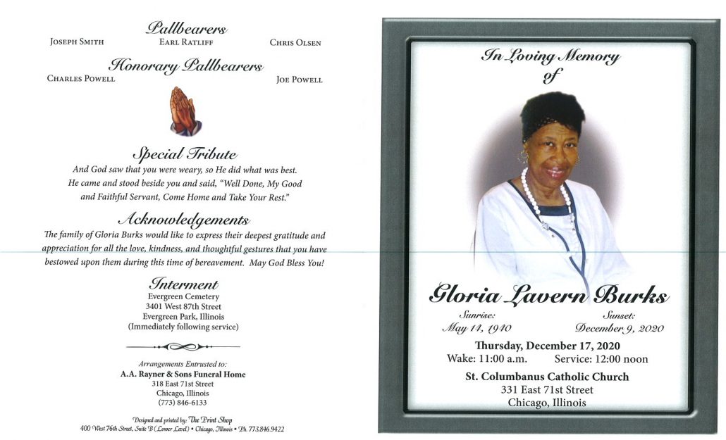 Gloria Lavern Burks Obituary