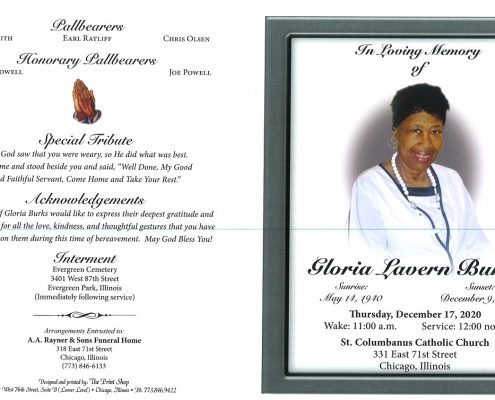 Gloria Lavern Burks Obituary