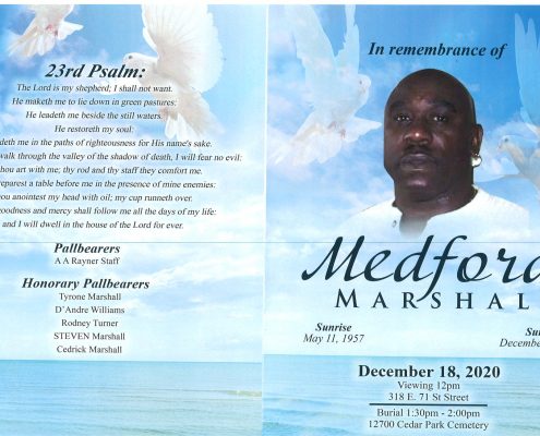 Medford Marshall Obituary