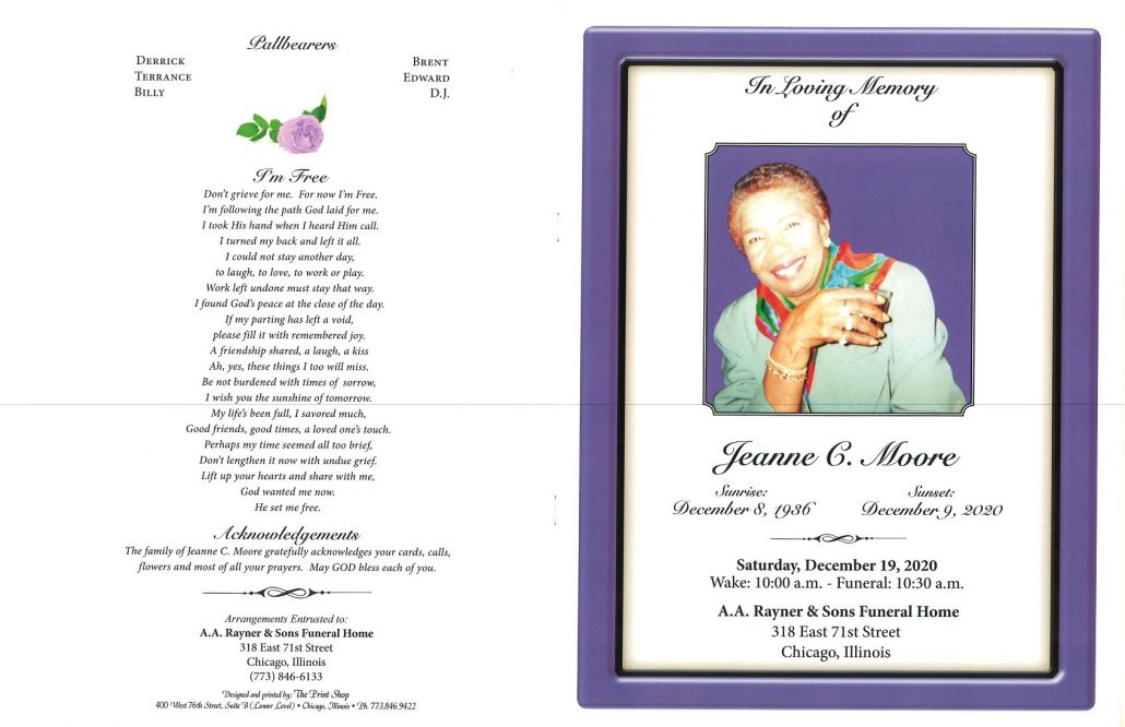 Jeanne C Moore Obituary