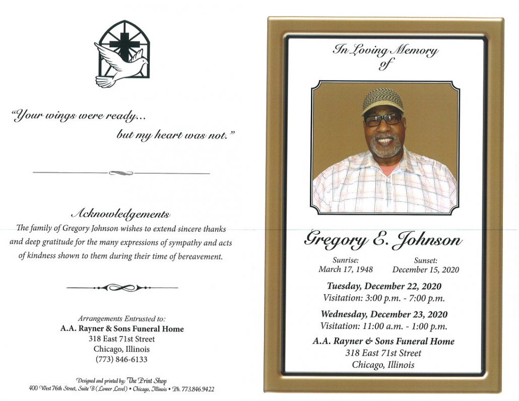 Gregory E Johnson Obituary