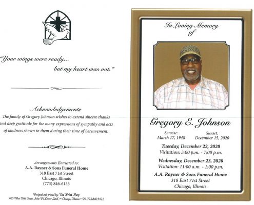 Gregory E Johnson Obituary