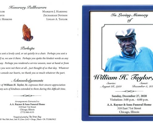 William H Taylor Sr Obituary