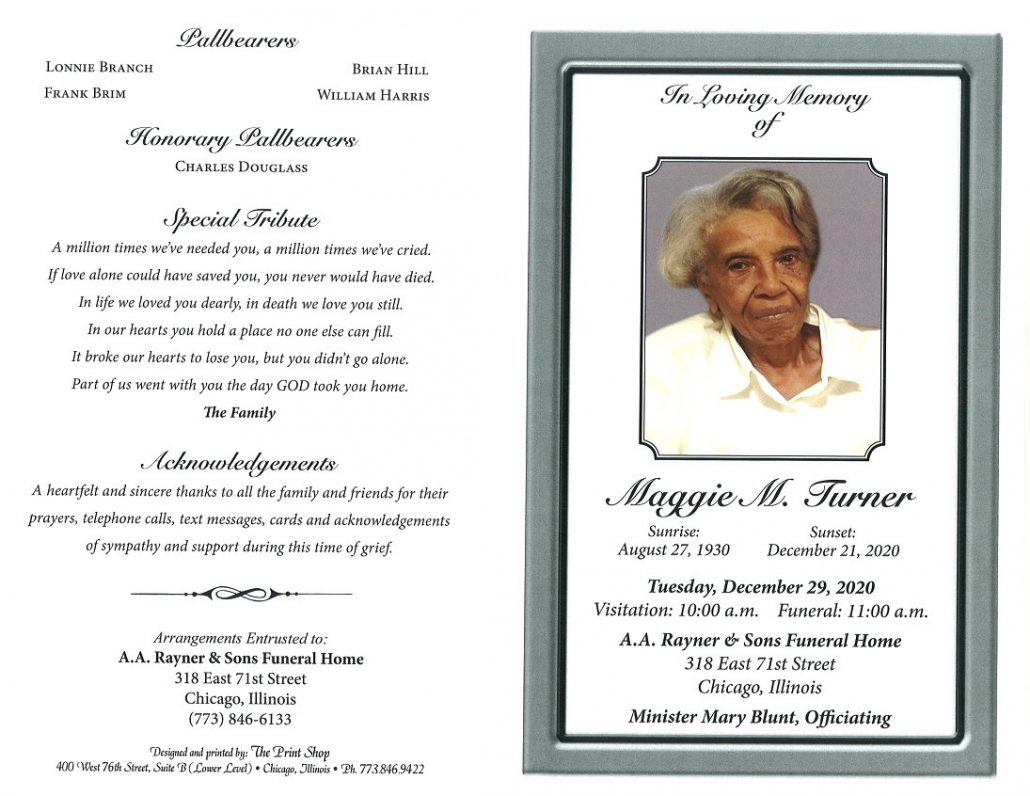 Maggie M Turner Obituary