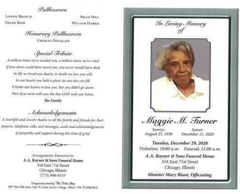 Maggie M Turner Obituary