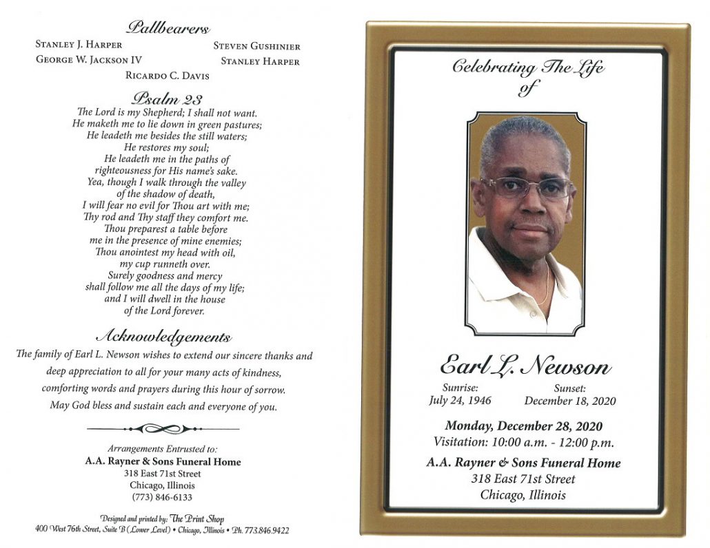 Earl L Newson Obituary