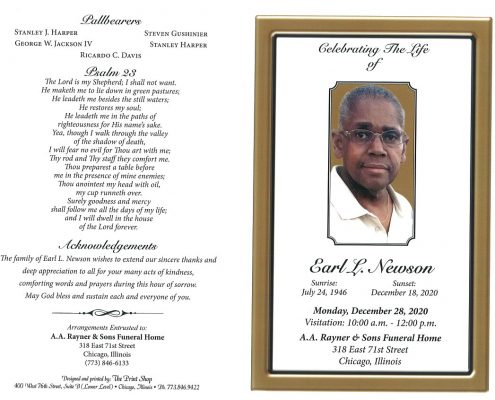 Earl L Newson Obituary