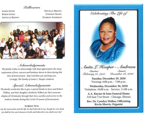 Anita L Hooper Andrews Obituary