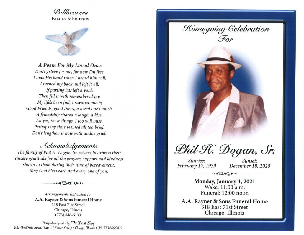 Phil H Dogan Sr Obituary