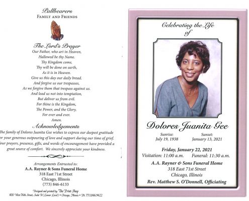 Dolores Juanita Gee Obituary