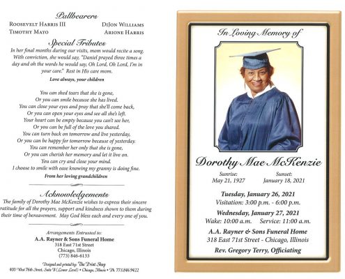 Dorothy M McKenzie Obituary